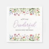 Wild and Onederful Wildflower 1st Birthday Serviette (Vorderseite)