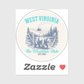 Wild and Scenic West Virginia State Pride Design Aufkleber (Blatt)