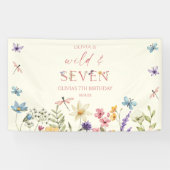 Wild and Seven Wildflower 7th Birthday Party Banner (Horizontal)