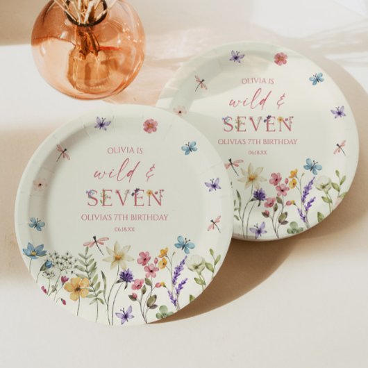 Wild and Seven Wildflower 7th Birthday Party Pappteller