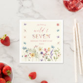Wild and Seven Wildflower 7th Birthday Party Serviette (Beispiel)