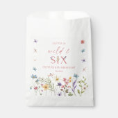 Wild and Six Wildflower 6th Birthday Party Geschenktütchen (Vorderseite)