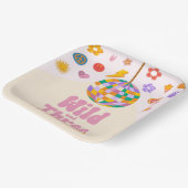 Wild and Three Retro Disco Ball 3rd Birthday Party Pappteller (Gewinkelt)