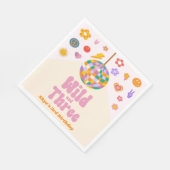 Wild and Three Retro Disco Ball 3rd Birthday Party Serviette (Ecke)