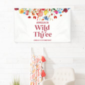 Wild and Three Wildflower Third 3rd Birthday Party Banner (Insitu)