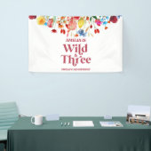 Wild and Three Wildflower Third 3rd Birthday Party Banner (Messeveranstaltung)