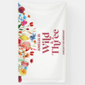 Wild and Three Wildflower Third 3rd Birthday Party Banner (Vertikal)