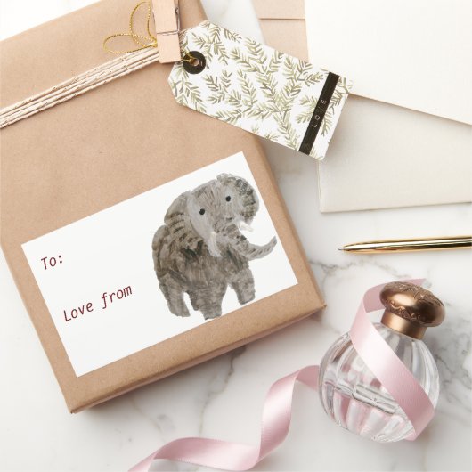 Wild Animal Art Elephant Custom Rechteckiger Aufkleber (Schenken)
