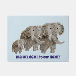 Wild Animal Art Elephants Willkommen Fußmatte