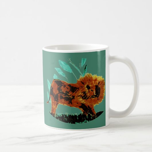 Wild Animal Art Lion Kaffeetasse (Rechts)