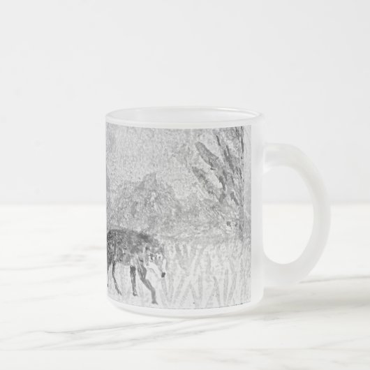 Wild Animal Art Wolf Monochrome Mattglastasse (Rechts)