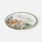 Wild Animal Baby Shower Paper Plate Pappteller (Schrägansicht)