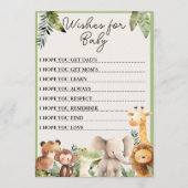 Wild Animal Baby will Game Hinweiskarte (Vorderseite)