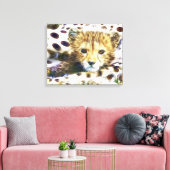Wild Animal Cheetah Cub Wrapped Canvas Leinwanddruck (Insitu (Wohnzimmer))