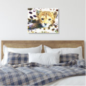 Wild Animal Cheetah Cub Wrapped Canvas Leinwanddruck (Insitu (Schlafzimmer))