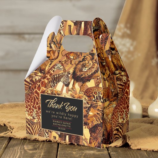 Wild Animal Collage Bachelorette Vielen Dank, ID11 Geschenkschachtel