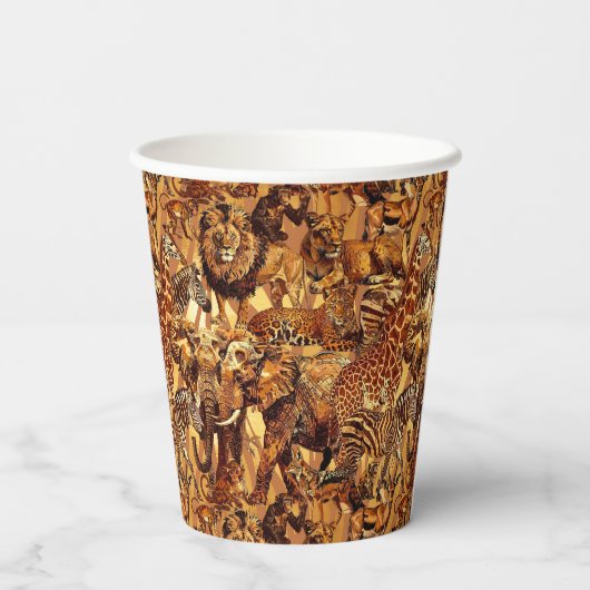 Wild Animal Collage Safari Bachelorette ID1149 Pappbecher (Rückseite)