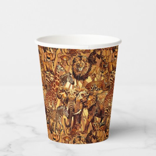 Wild Animal Collage Safari Bachelorette ID1149 Pappbecher (Rechts)