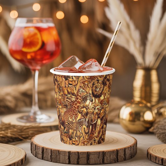 Wild Animal Collage Safari Bachelorette ID1149 Pappbecher