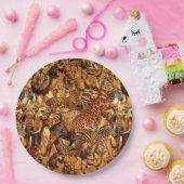 Wild Animal Collage Safari Bachelorette ID1149 Pappteller (Party)