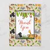 Wild Animal Jungle Pattern Party Vielen Dank Postkarte (Vorderseite)