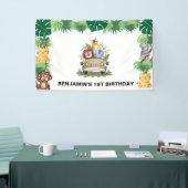 Wild animal jungle safari boy birthday parade banner (Messeveranstaltung)
