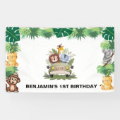 Wild animal jungle safari boy birthday parade banner (Horizontal)