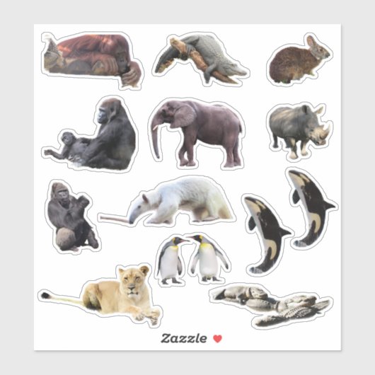 Wild Animal Kiss-Cut Vinyl Stickers Aufkleber (Blatt)