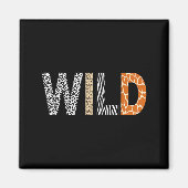 Wild Animal Pattern Giraffe Wolf Leopard Zebra Ani Magnet (Vorne)