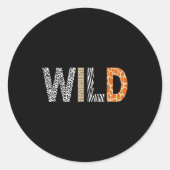 Wild Animal Pattern Giraffe Wolf Leopard Zebra Ani Runder Aufkleber (Vorderseite)