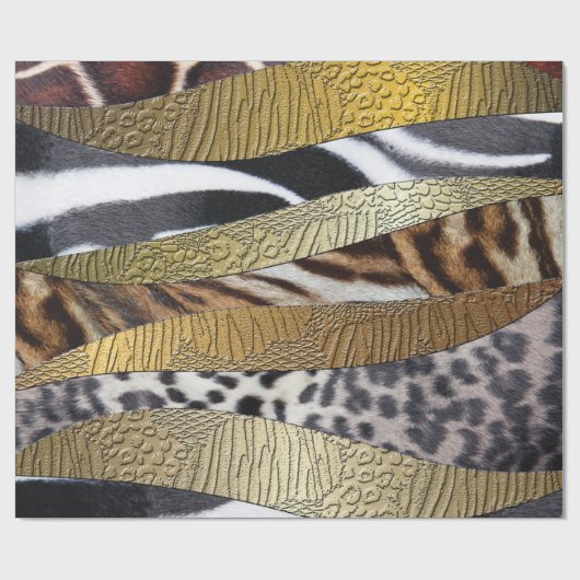 Wild ANimal Print Abstrakt Wrapping Paper Geschenkpapier (Flach)