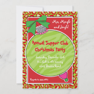 Wild Animal Print Weihnachtsschmuck Einladung