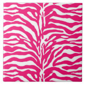 Wild Animal Print, Zebra in Fuchsia Pink und Weiß Fliese (Vorderseite)