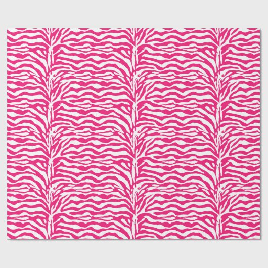 Wild Animal Print, Zebra in Fuchsia Pink und Weiß Geschenkpapier (Flach)