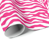 Wild Animal Print, Zebra in Fuchsia Pink und Weiß Geschenkpapier (Rolleneckpunkt)