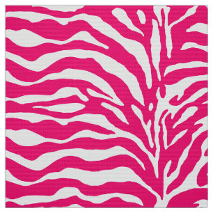 Wild Animal Print, Zebra in Fuchsia Pink und Weiß Stoff