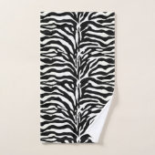 Wild Animal Print, Zebra in Schwarz und Weiß Badhandtuch Set (Handtuch)