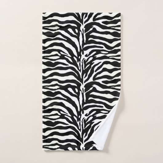 Wild Animal Print, Zebra in Schwarz und Weiß Badhandtuch Set (Handtuch)