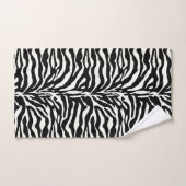 Wild Animal Print, Zebra in Schwarz und Weiß Badhandtuch Set (Handtuch)