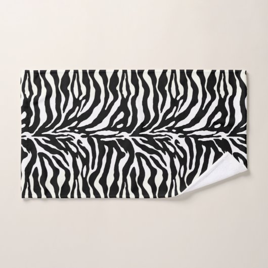 Wild Animal Print, Zebra in Schwarz und Weiß Badhandtuch Set (Handtuch)