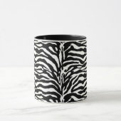 Wild Animal Print, Zebra in Schwarz und Weiß Tasse (Zentrum)