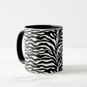 Wild Animal Print, Zebra in Schwarz und Weiß Tasse (Vorderseite Links)