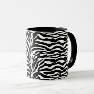 Wild Animal Print, Zebra in Schwarz und Weiß Tasse