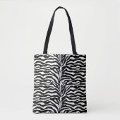 Wild Animal Print, Zebra in Schwarz-Weiß-Tasche Tasche (Vorderseite)
