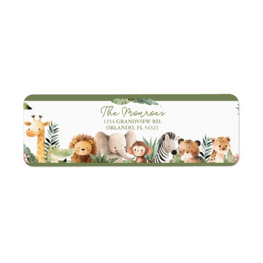Wild Animal Return Address Label (Vorne)
