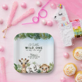 Wild Animal Safari Baby Shower Pappteller (Party)