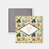 Wild Animal Safari Jungle Muster Vielen Dank Magnet (Vorderseite/Rückseite)