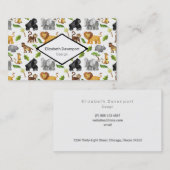 Wild Animal Safari Jungle Pattern Visitenkarte (Vorne/Hinten)