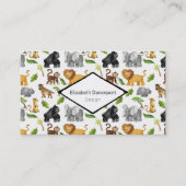 Wild Animal Safari Jungle Pattern Visitenkarte (Vorderseite)