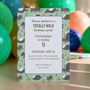 Wild Animal Tapirs Geburtstagsparty Einladung